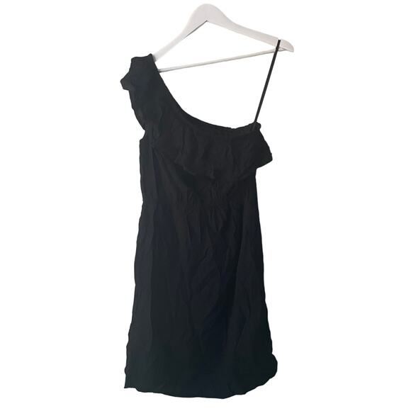 Old Navy 100% Rayon One Shoulder Frill Sleeve Elastic Waist Dress - M Tall - Picture 2 of 9